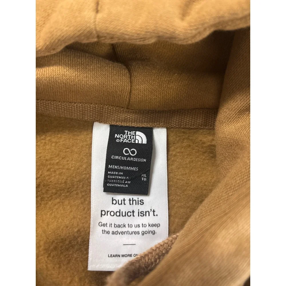 The North Face Men Size XL Brown Circular Design Fleece Sweatshirt Hoodie Jacket